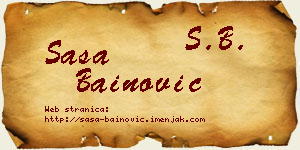 Saša Bainović vizit kartica